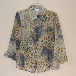 Nicola Sheer Animal Print Top Size L